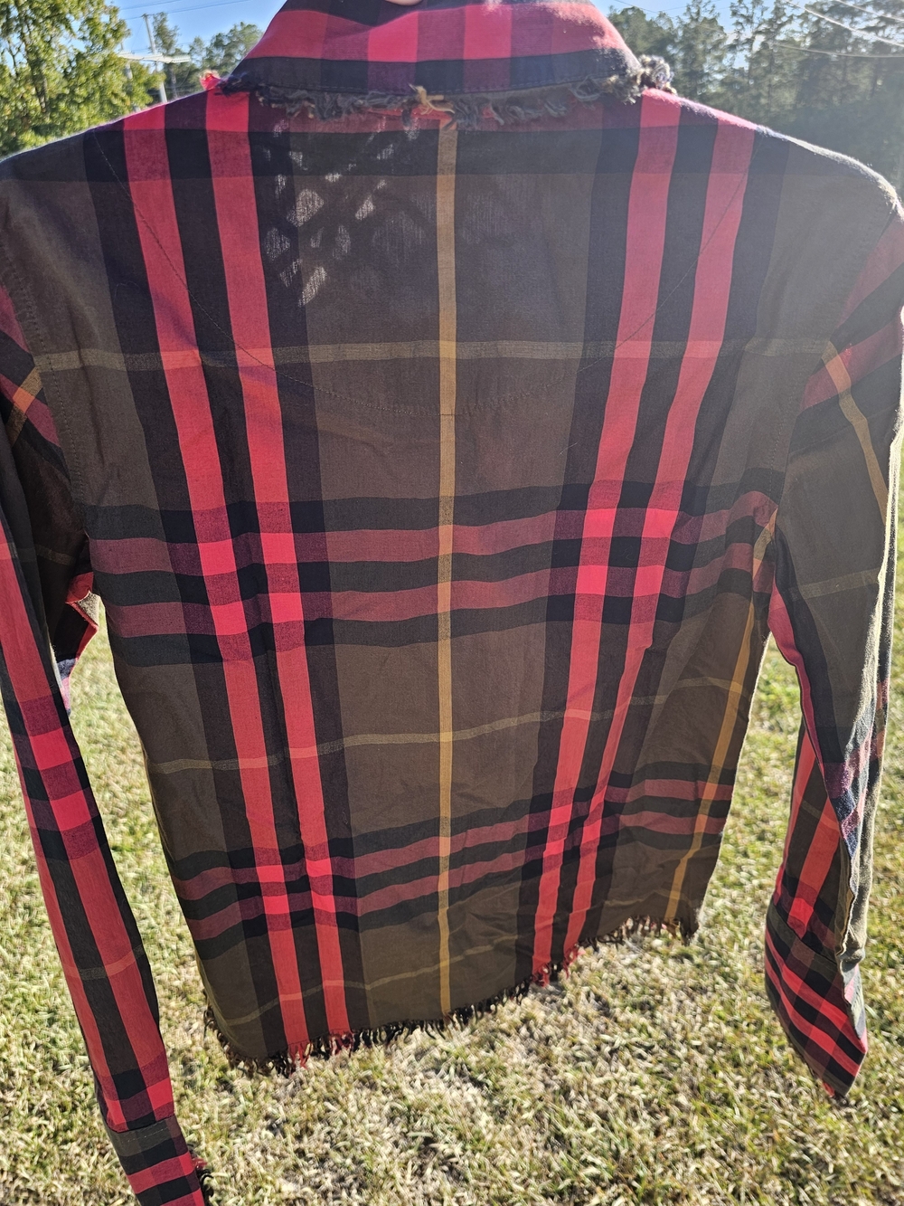 Tizzie Women's Pink & Brown Plaid Button-Up Shirt Size [XS] - Picture 5 of 6